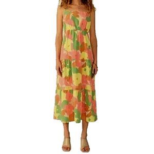 Social Standard By Sanctuary Sundress Multicolor Floral Smocked Back Midi - XL